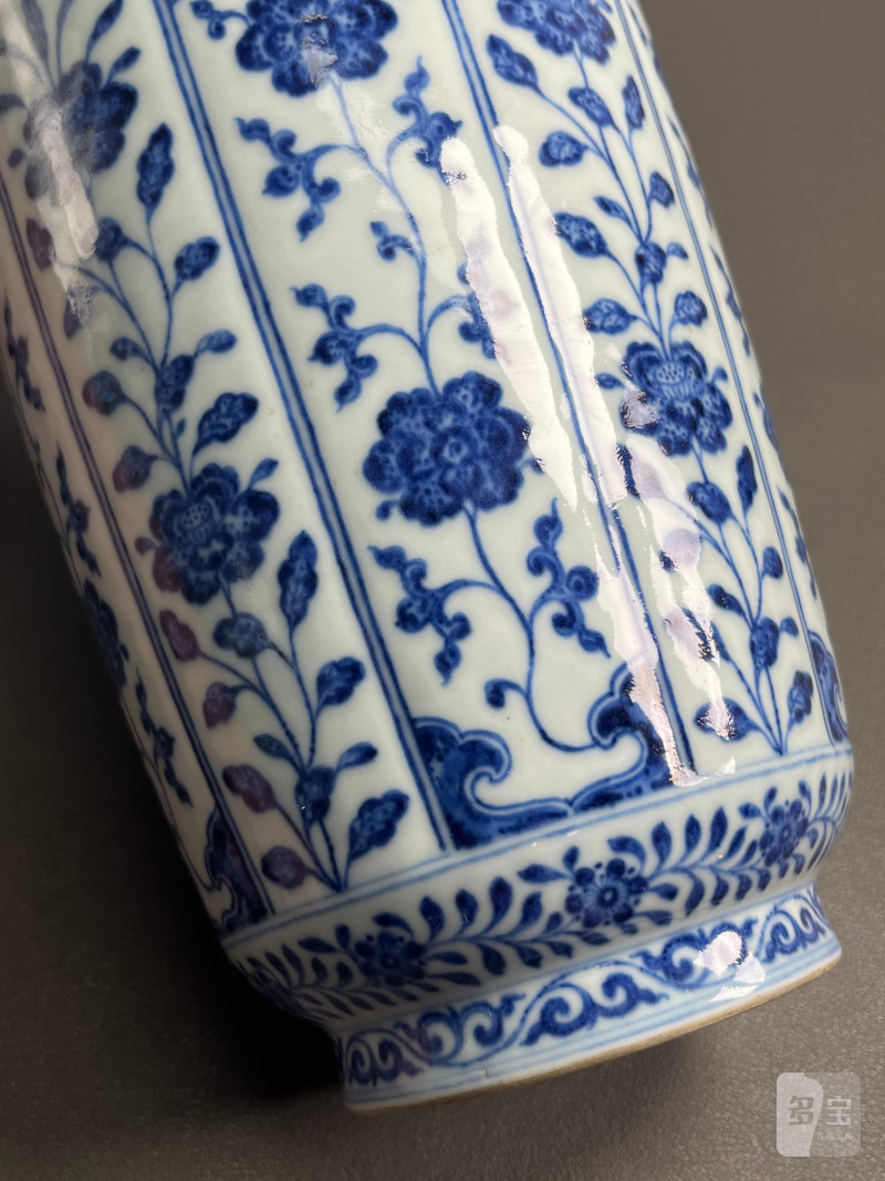 清乾隆  青花花卉纹棒槌瓶 - 图19